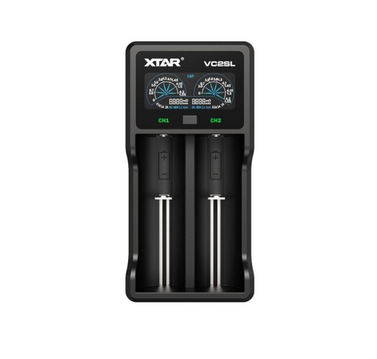 XTAR VC2SL Fast Charging 2-Bay Battery Charger and Power Bank