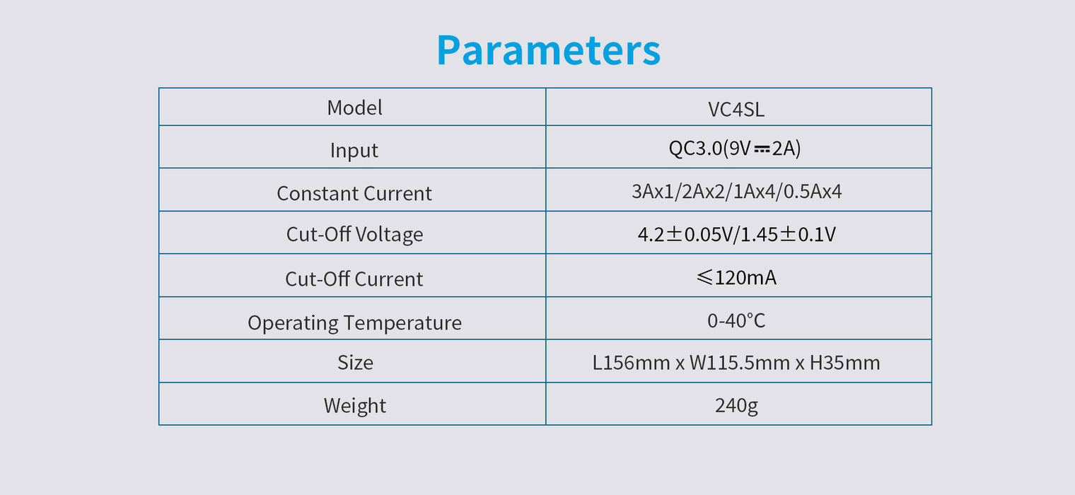 XTAR VC4SL Fast Charging 4-Bay Battery Charger and Analyser