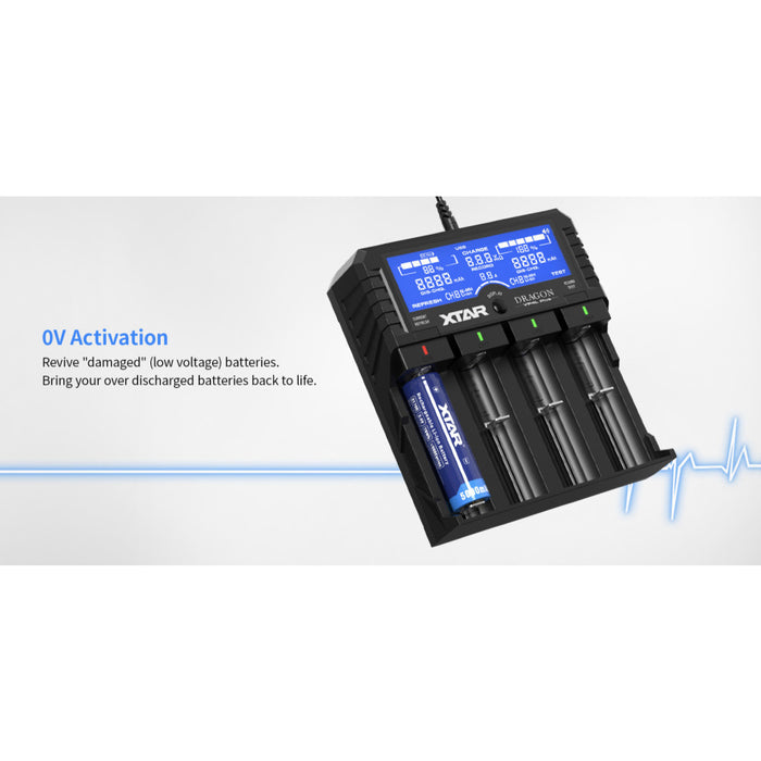 XTAR VP4L PLUS Premium LCD Li-ion/Ni-MH 4-Bay Battery Charger