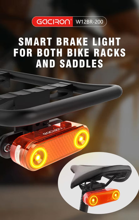 Gaciron W12BR-200 Rechargeable Smart Rear Bicycle Light for Saddle