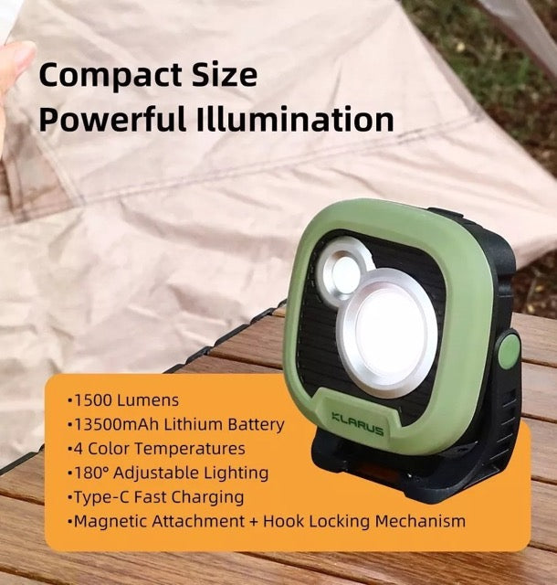 Klarus WL3 Rechargeable Camping/Work Light - 1500 Lumens