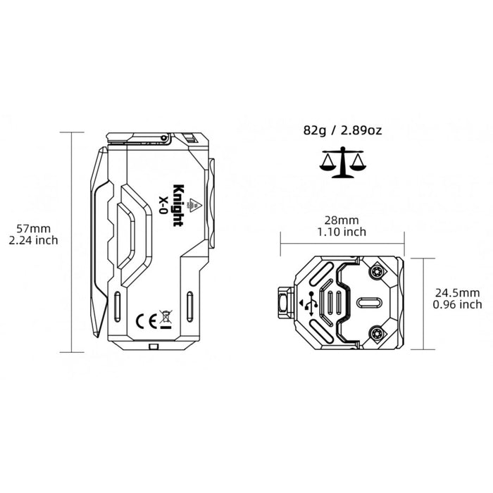 Wuben Knight X0 Rechargeable Mini Pocket Torch, 900-1100 Lumens