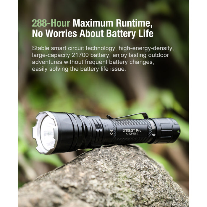 Klarus XT12GT Pro Rechargeable Tactical Flashlight - 1600 Lumens, 850 Metres