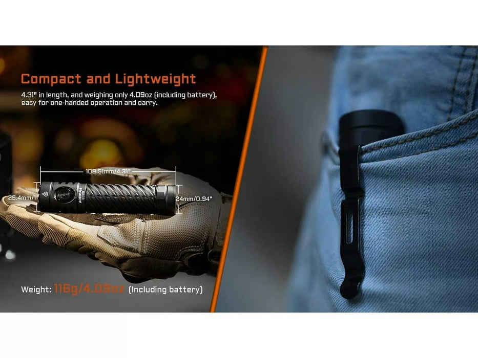 AceBeam EC20 RGBW Pocket Torch with Magnetic Base - 2800 Lumens, 310 Metres