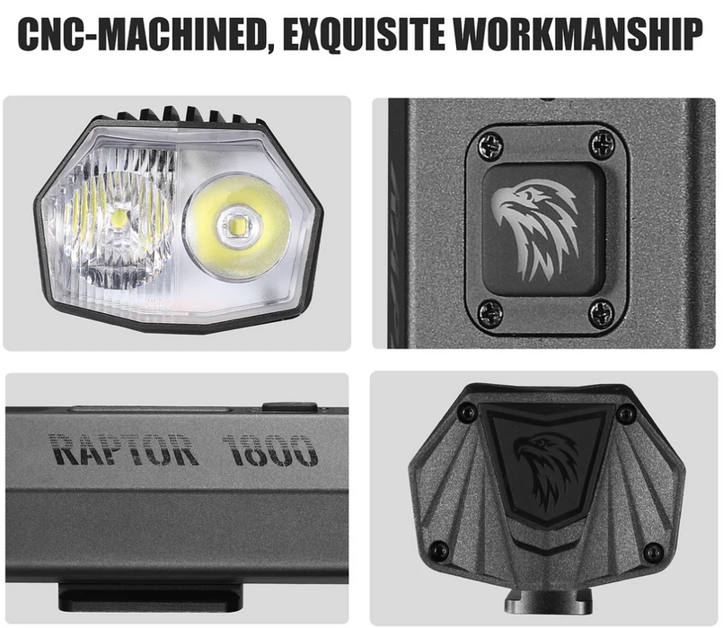 Gaciron Raptor-1800 Rechargeable Front Bike Light with Wireless Remote Switch - 1800 Lumens