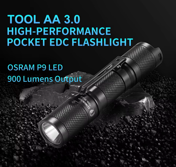 Lumintop TOOL AA 3.0 Pocket Flashlight – 900 Lumens, 138 Metres – Black